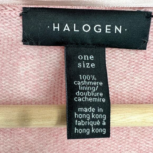 Halogen 100% Cashmere Poncho Cardigan Womens One Size Pink Sweater Open Front - Picture 7 of 8